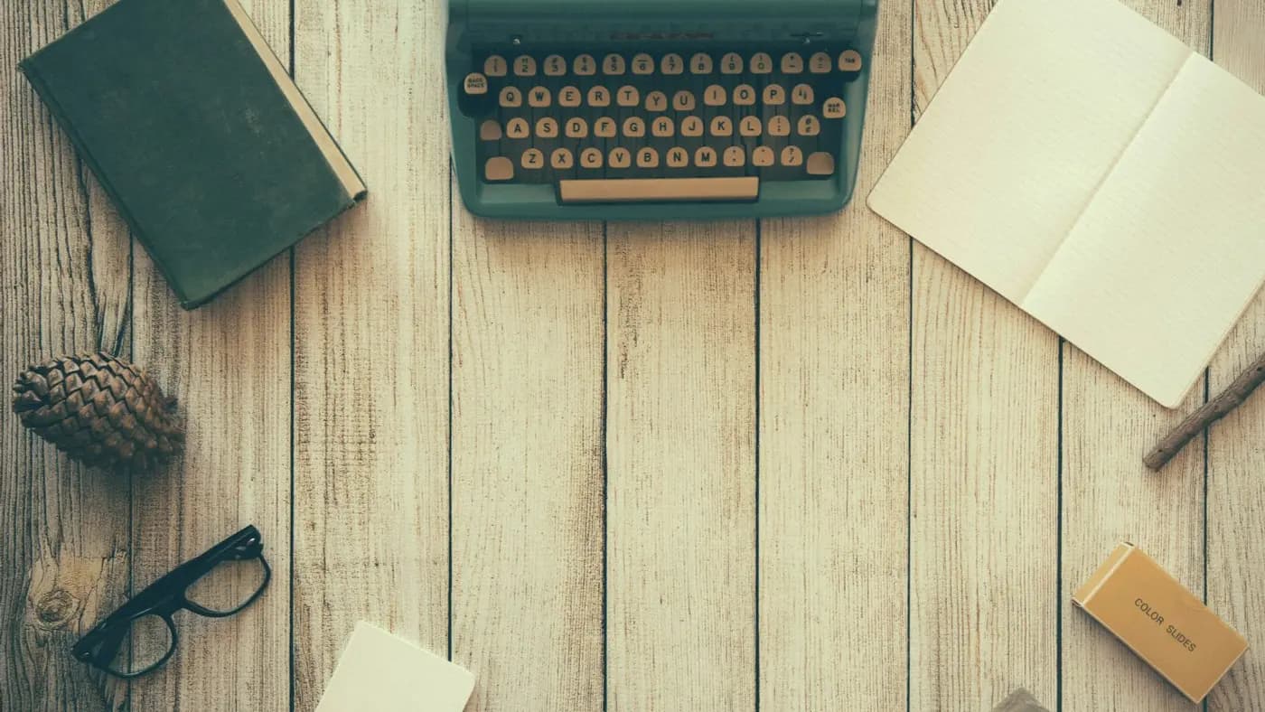 Vintage typewriter on a wooden table