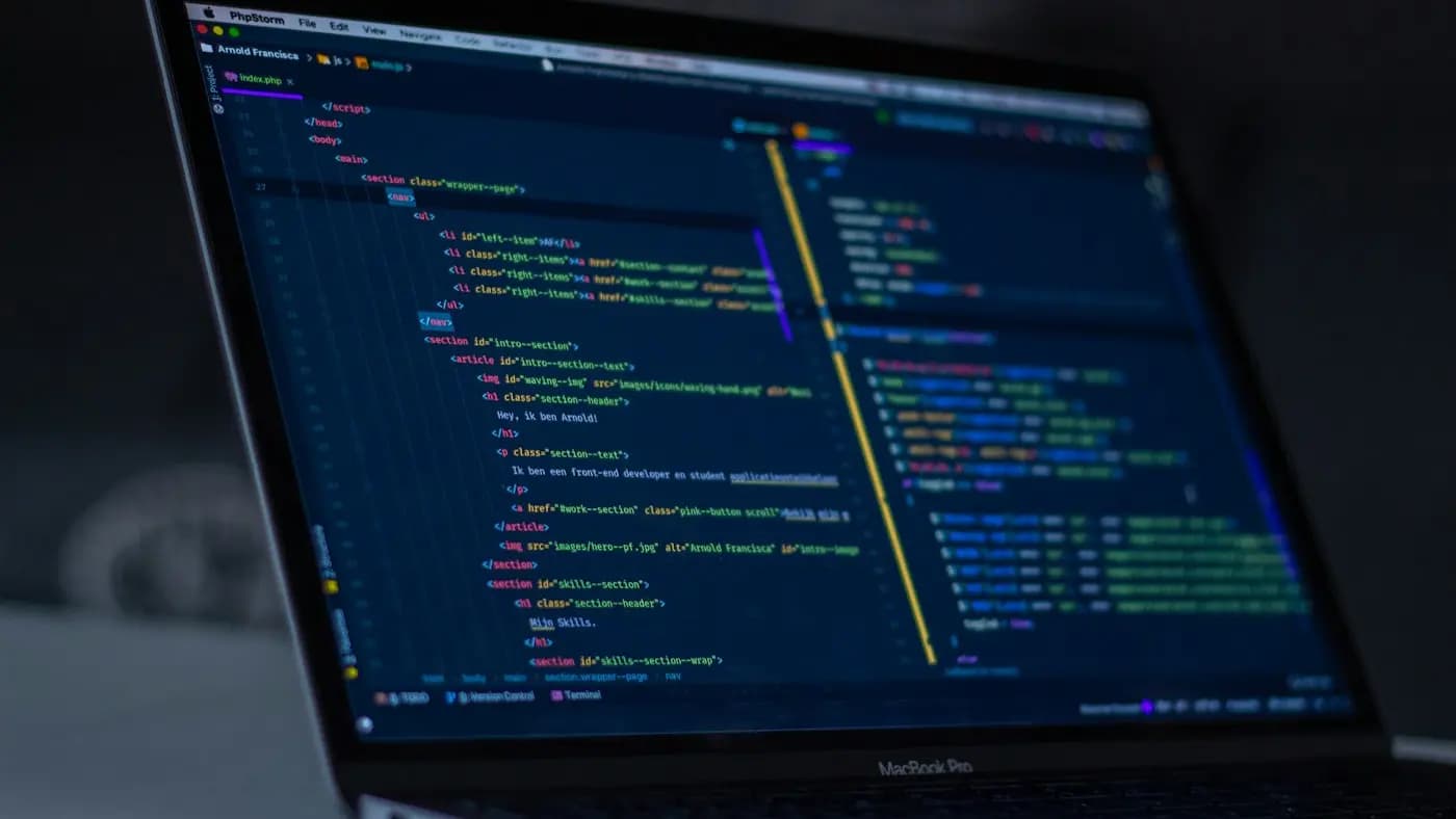 Code on a laptop screen
