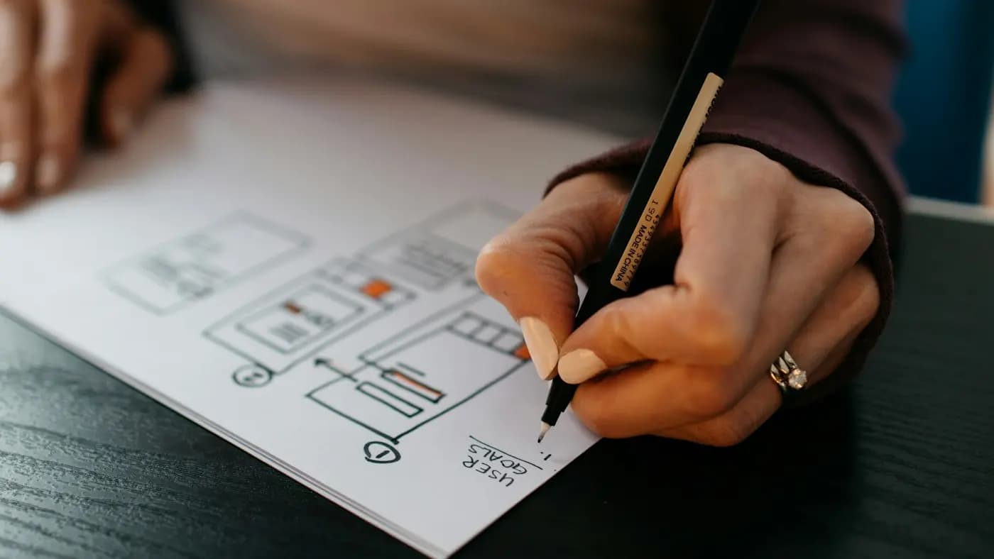 Hand sketching a wireframe