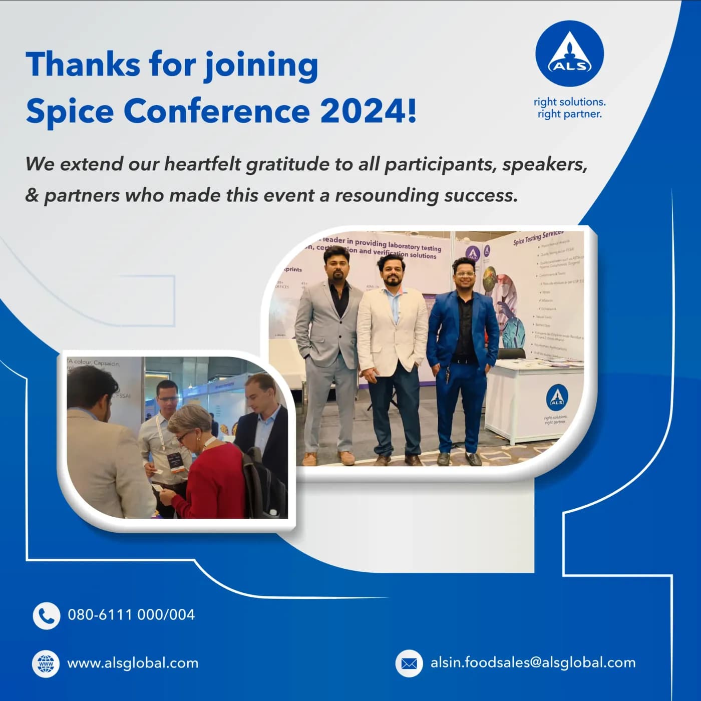 ALS Global thank-you post for the Spice Conference 2024