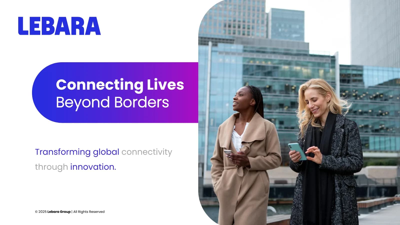 Slide 1: cover, Connecting Lives Beyond Borders