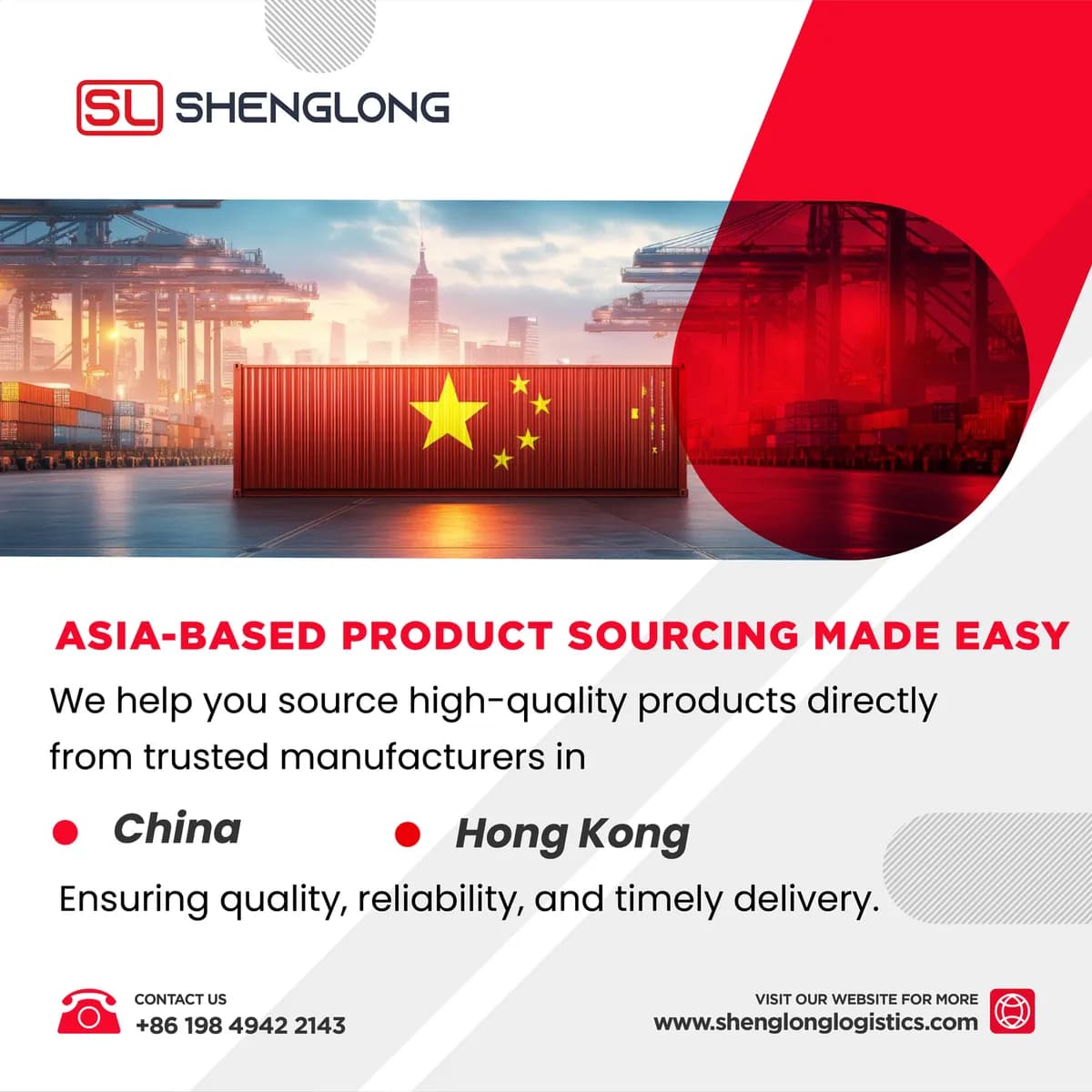 Shenglong post: Asia-Based Product Sourcing Made Easy with a China flag image
