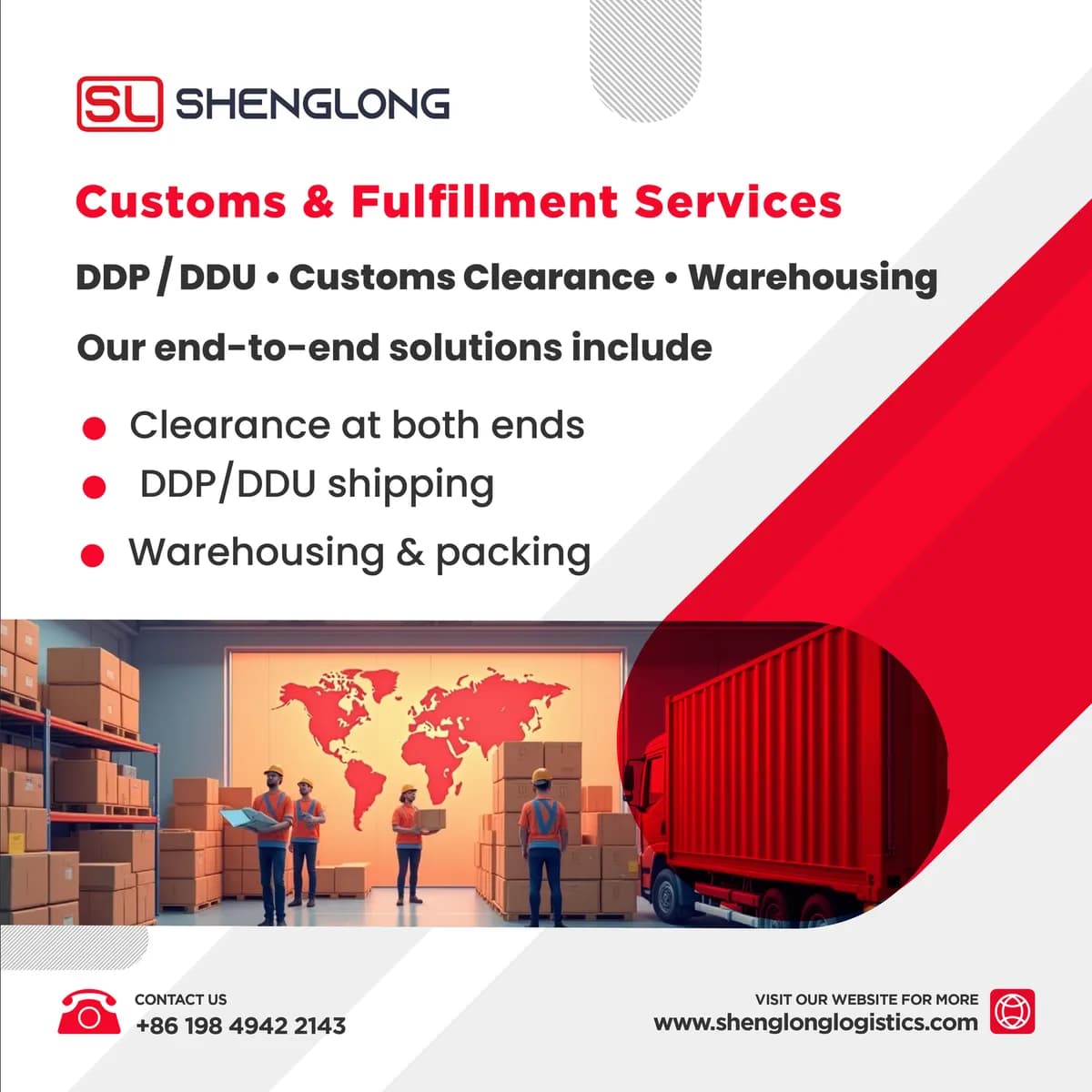 Shenglong post: Customs and Fulfillment Services with DDP and DDU shipping