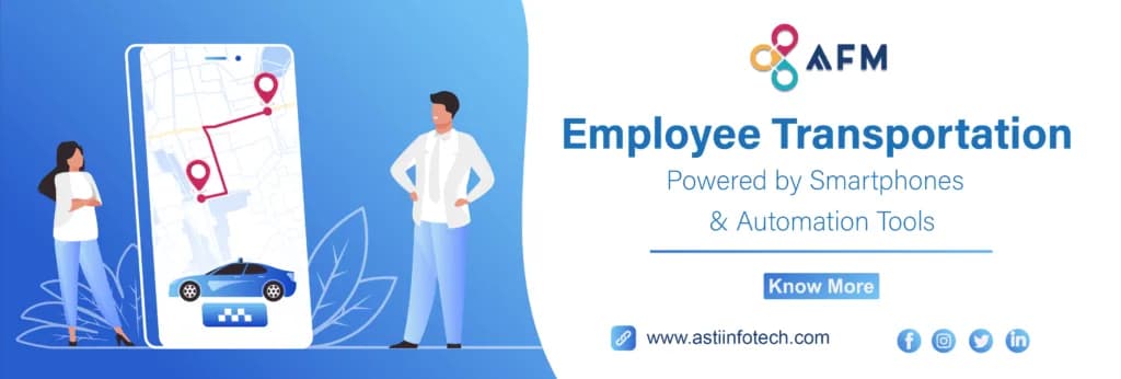 AFM banner: Employee transportation powered by smartphones and automation tools